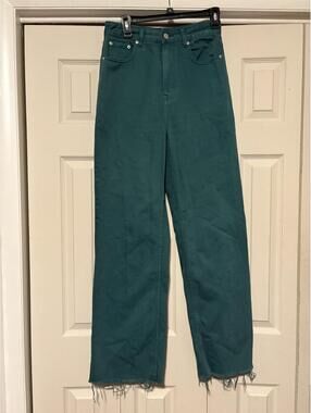 Glassons Green High Rise Wide Leg Jeans